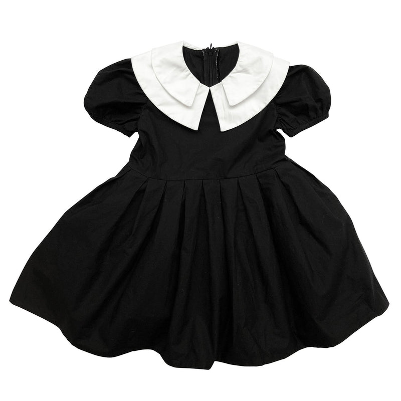 DOUBLE COLLAR DRESS - ALL BLACK - The Tiny Universe Dress