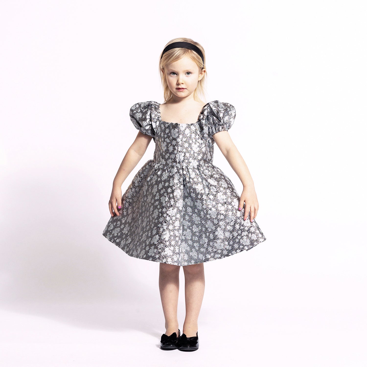 SILVER FLOWERS DRESS - The Tiny Universe Dresses