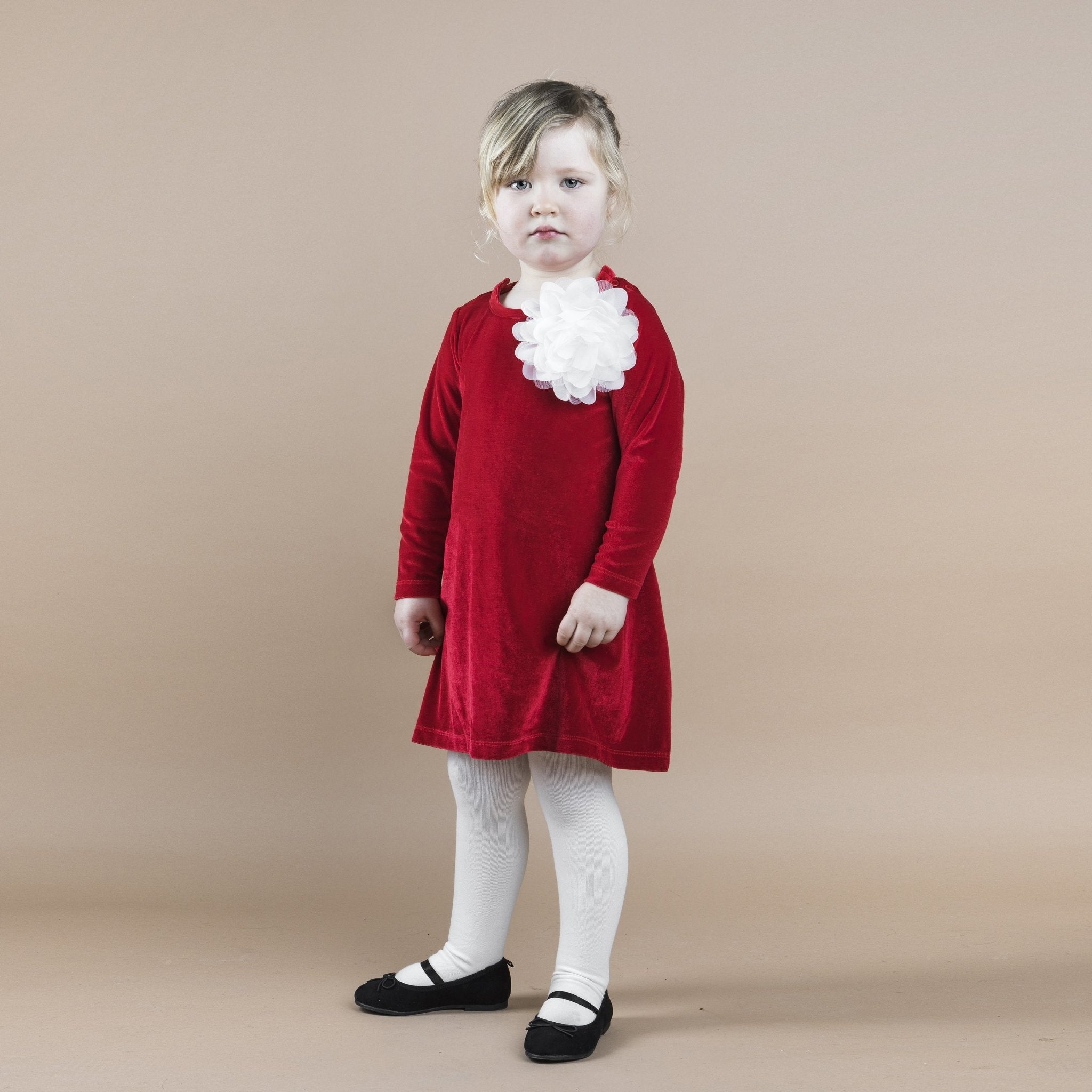 THE TINY FLOWER VELOUR - X-MAS RED - The Tiny Universe Dress